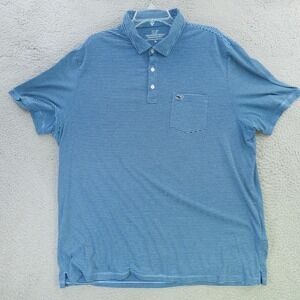 Vineyard Vines Shirt Mens XL Blue Striped Short Sleeve Edgartown Golf